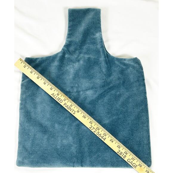 Vintage 70s Boho MCM Handmade Velveteen w/ Embroidered Felt Flowers Tote Bookbag - Picture 3 of 3